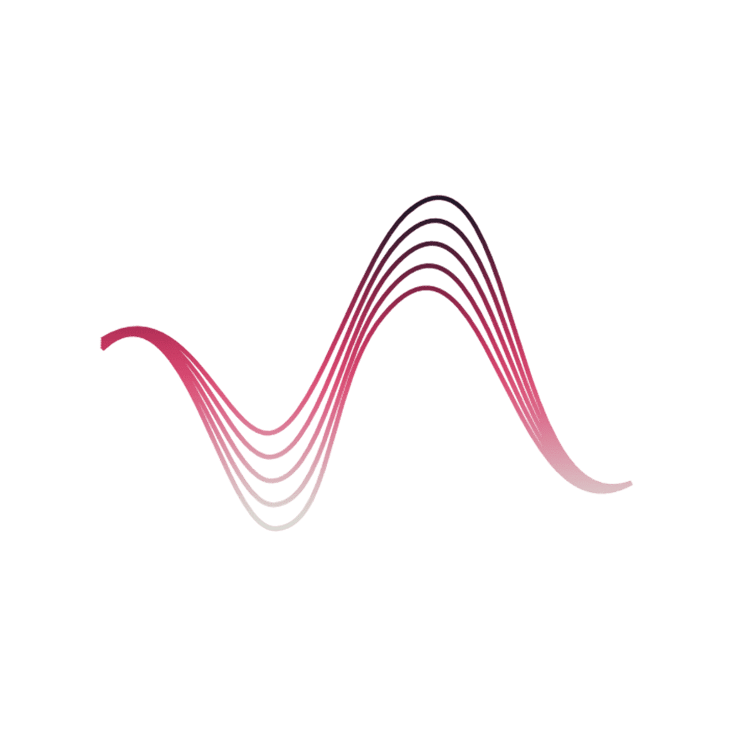 A smooth, wavy gradient line on a red background, transitioning from light pink to dark red, creating a dynamic visual effect.