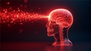 An x-ray cut away demonstrating How To Cure Brain Fog with red light therapy